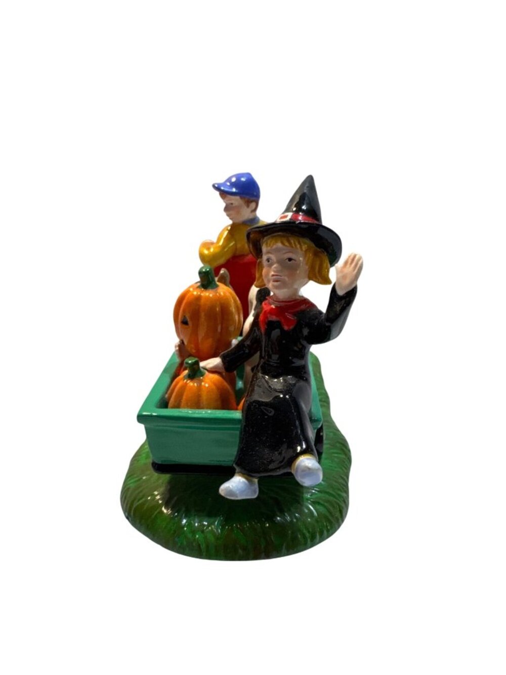 Halloween Collectible Figurine Department 56 Ceramic Gathering Pumpkins Scene - Picture 4 of 12